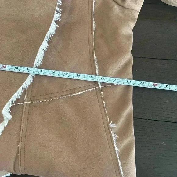 B Hip by Me Jane faux‎ suede shearling waterfall jacket Sz M - Picture 7 of 10